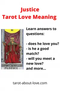 the Justice love tarot meaning