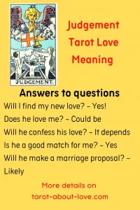 Judgement as feelings in Love Tarot Card Readings