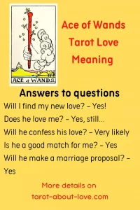 Tarot Ace of Wands as Feelings in love tarot readings
