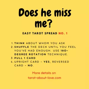 Does he miss me Tarot spread 1