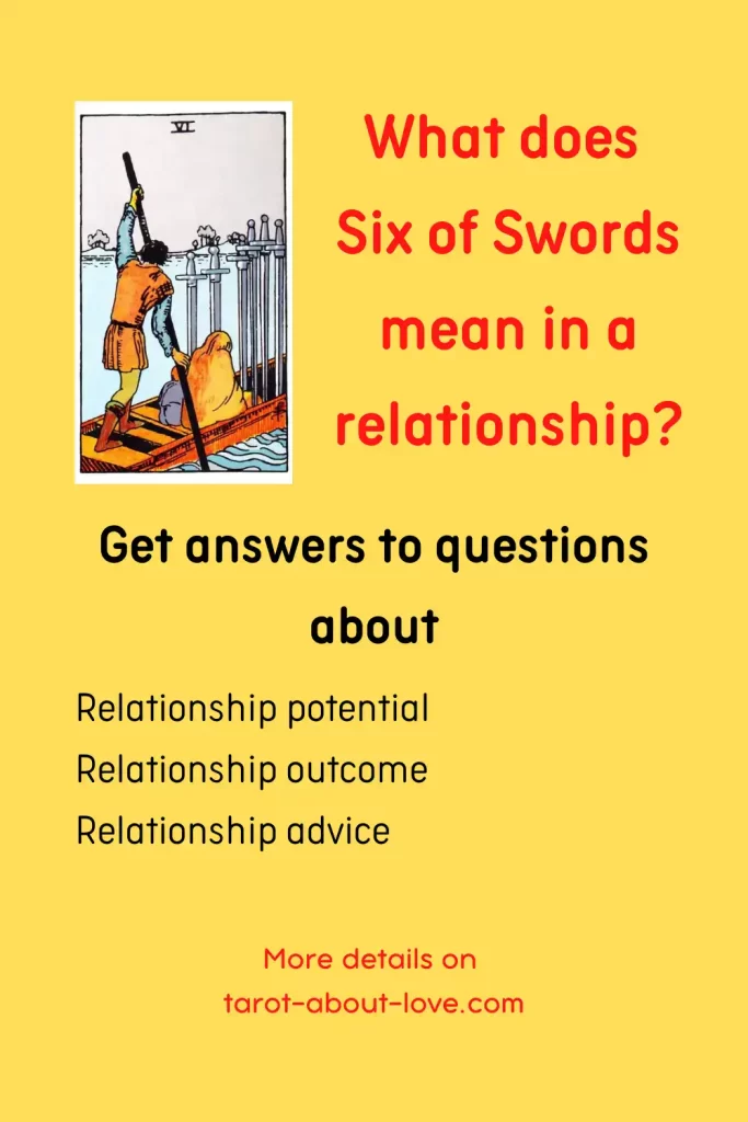 What does Tarot Six of Swords Meaning in a Relationship
